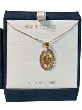 Harper Grace 18k gold over .925 sterling silver Virgin Mary necklace

NEW